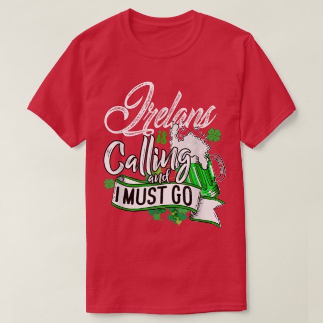 Irland ringer och jag måste åka Klöver Irish Bee T Shirt (Design framsida)