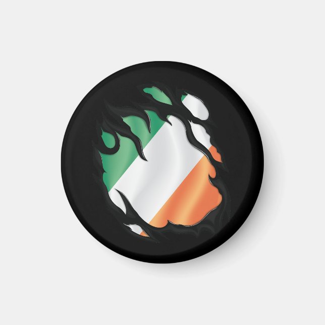 Irland Rippat Flagga Magnet (Framsidan)
