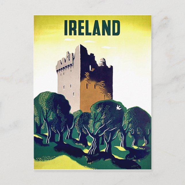 Irland, romansens land, Blarey slott, vintage Vykort (Framsida)
