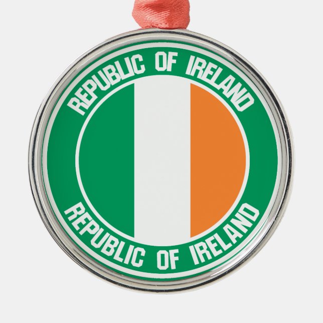 Irland Round Emblem Julgransprydnad Metall (Framsidan)