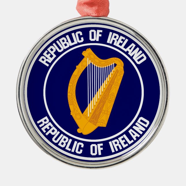 Irland Round Emblem Julgransprydnad Metall (Framsidan)