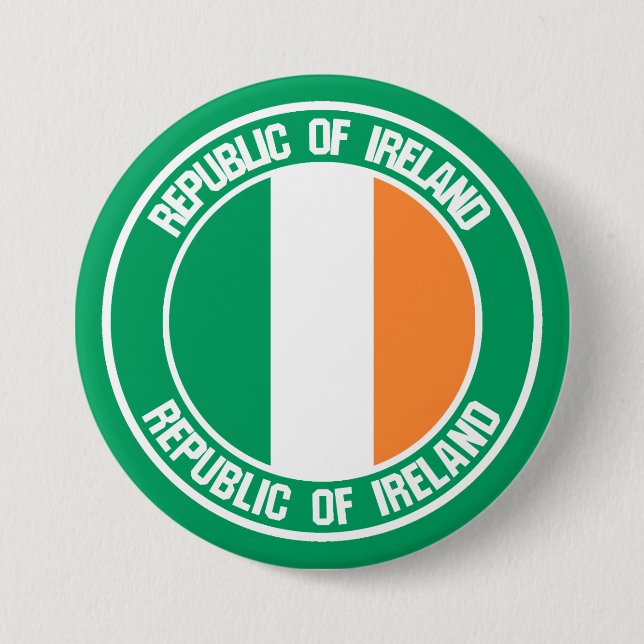 Irland Round Emblem Knapp (Framsida)