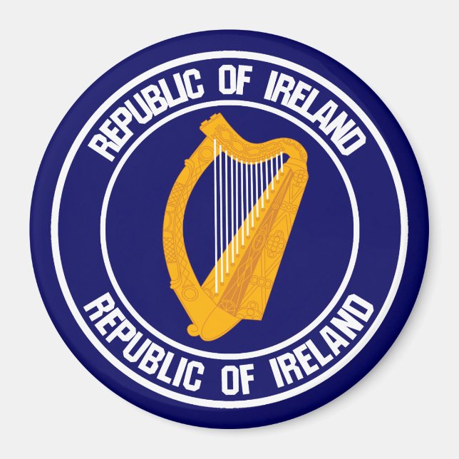 Irland Round Emblem Magnet (Framsidan)