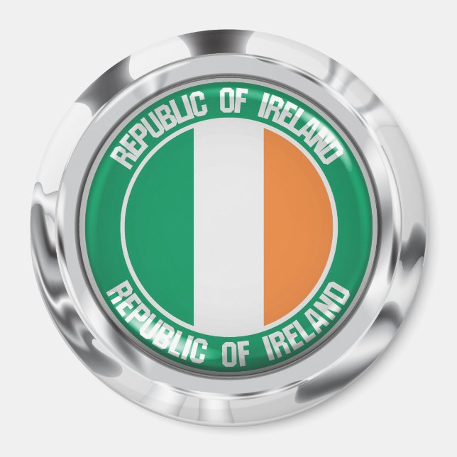 Irland Round Emblem Magnet (Framsidan)