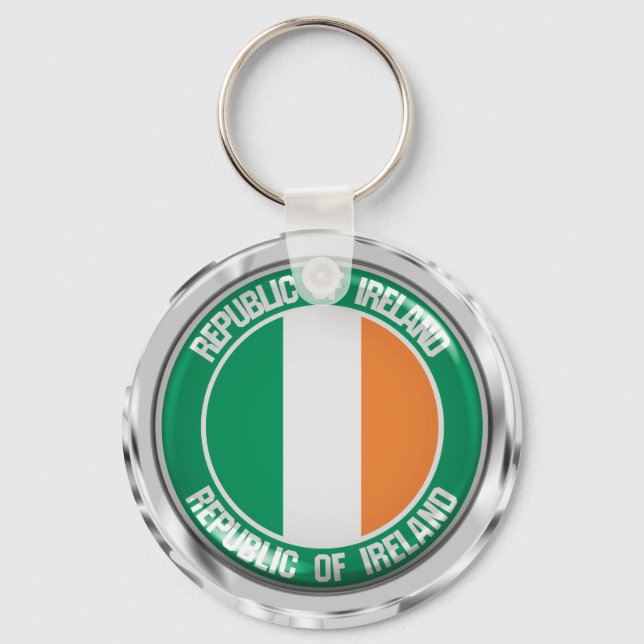 Irland Round Emblem Nyckelring (Framsida)