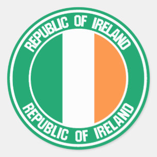 Irland Round Emblem Runt Klistermärke