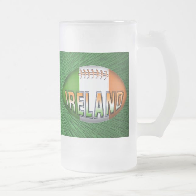 Irland Rugby Boll Frostat Ölglas (Höger)