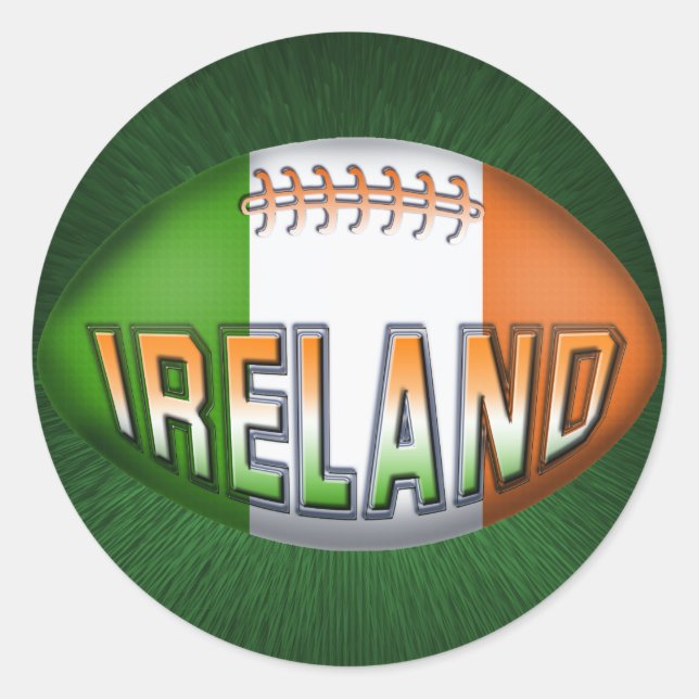 Irland Rugby Boll Runt Klistermärke (Framsida)