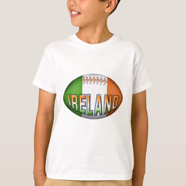 Irland Rugbyboll T Shirt (Framsida)