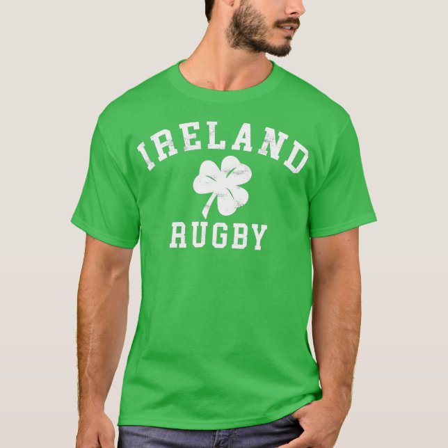 IRLAND    RUGBYIrish Shamrock Rugby T Shirt (Framsida)