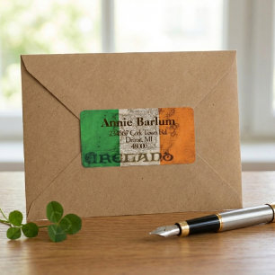 Irland Rustic Flagga Returetiketter Adressetikett