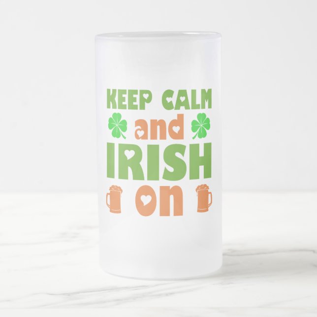 Irland saintpatricksday  frostat ölglas (Center)