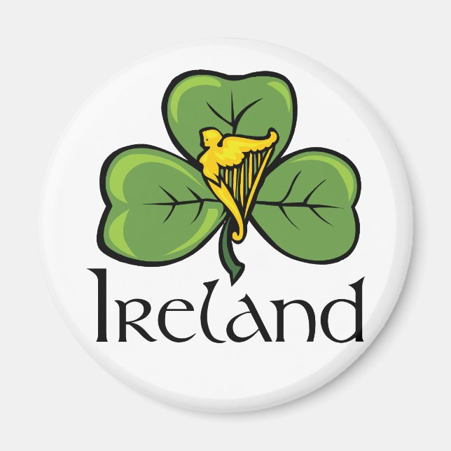 Irland Shamrock and Harp Magnet (Framsidan)