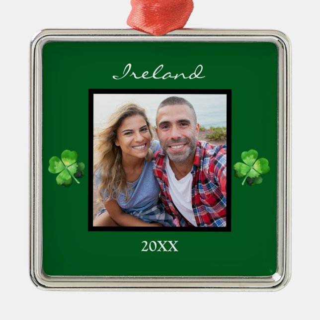 Irland Shamrock Foto Ornament (Framsidan)