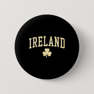 Irland Shamrock Klöver Irländsk Lycka Grön Vintage Knapp