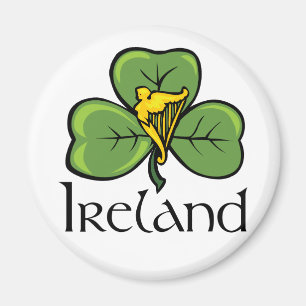 Irland Shamrock och harpa Magnet