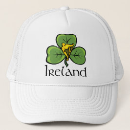 Irland Shamrock och harpa Truckerkeps