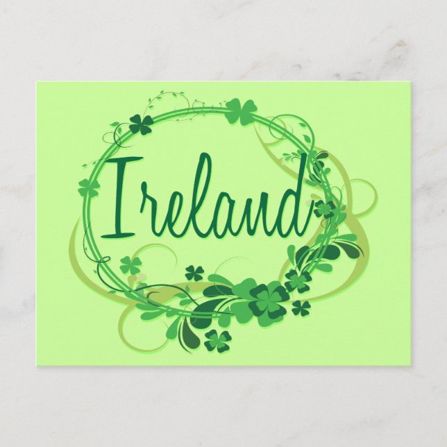Irland Shamrocks Vykort (Framsida)