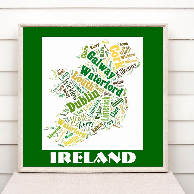 Irland Silhouette Ord Art Poster (Skapare uppladdad)