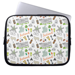 Irland skissar klottermönster laptop fodral
