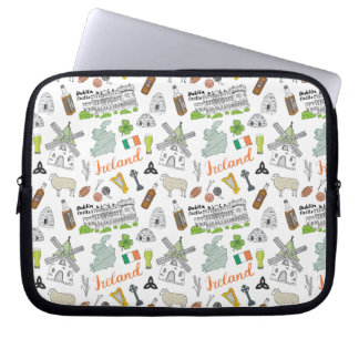 Irland skissar klottermönster laptop fodral