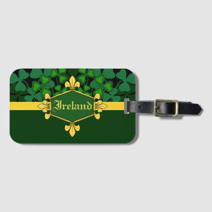 Irland skräddarsy gröna shamrocks, med namn 5 bagagebricka