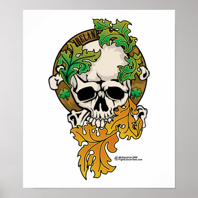 Irland Skull Tattoo Poster (Framsidan)