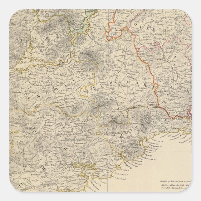 Irland södra lakan fyrkantigt klistermärke (Framsida)