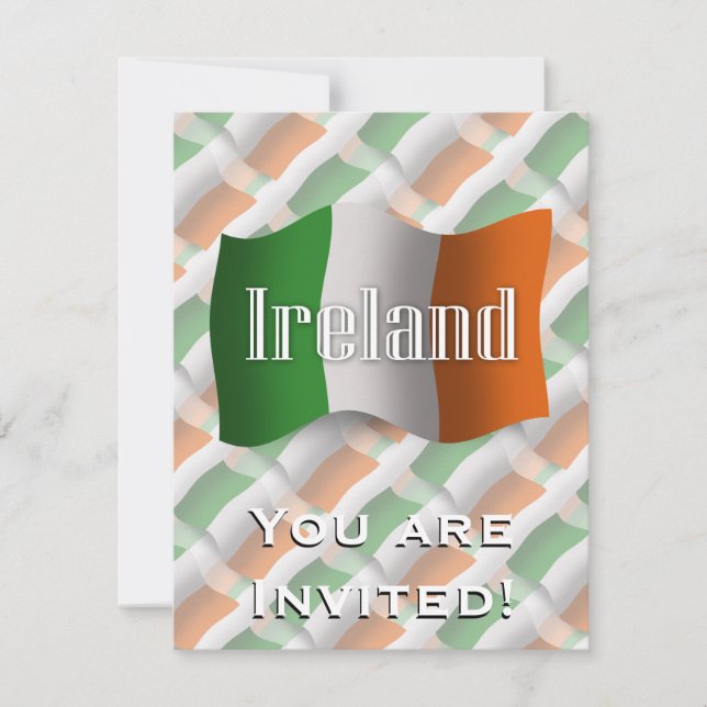 Irland som vinkar flagga inbjudningar (Framsida)