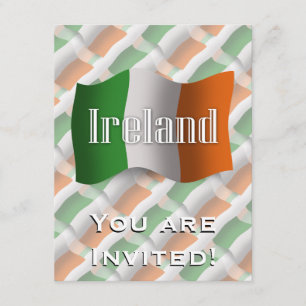 Irland som vinkar flagga inbjudningar