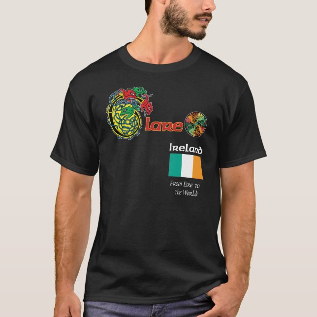 Irland ståndsmässig Clare mörk T skjorta Shirt (Framsida)