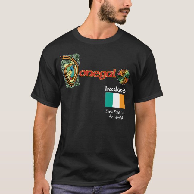 Irland ståndsmässig Donegal mörk T skjorta T-shirt (Framsida)