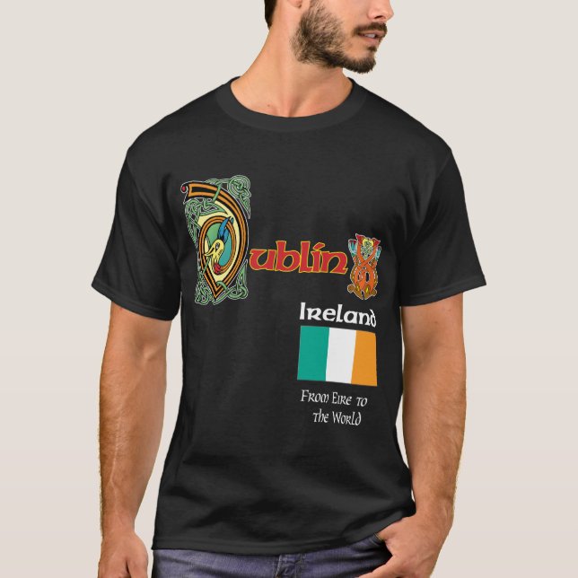 Irland ståndsmässig Dublin mörk T skjorta Tee Shirt (Framsida)