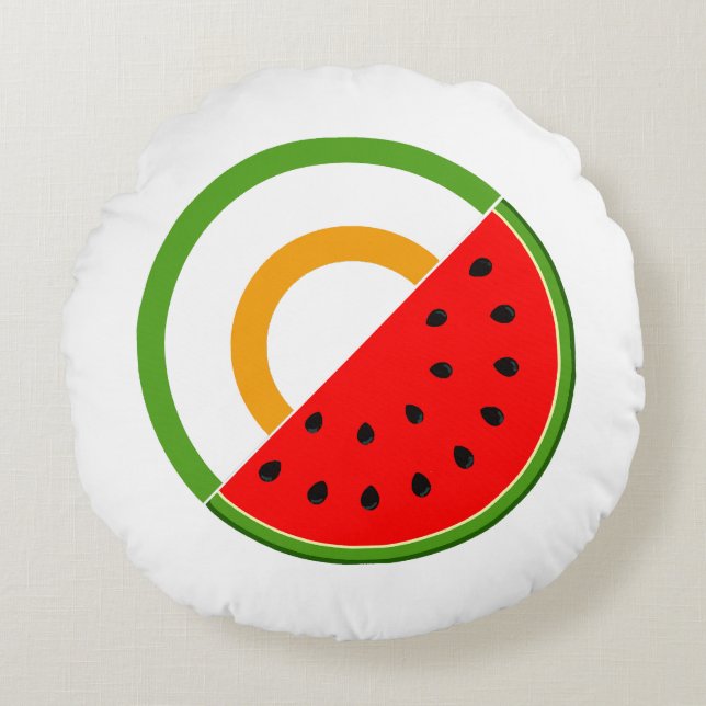 IRLAND STANSER MED PALESTINE - Watermelon Rund Kudde (Framsidan)