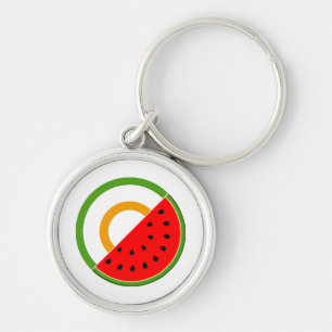 IRLAND STANSER MED PALESTINE - Watermelon Rund Silverfärgad Nyckelring