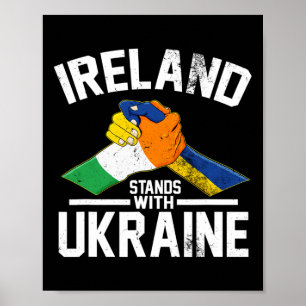 Irland Står Med Ukraina Ukrainsk Irländsk Flagga T Poster