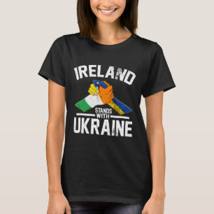 Irland Står Med Ukraina Ukrainsk Irländsk Flagga T Shirt