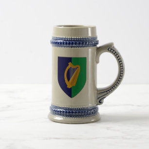 Irland Stein - Harp on Blue & Grönt Shield Sejdel