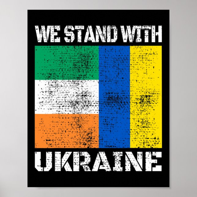Irland Stöd Ukraina Vi Står Med Ukraina Ir Poster (Framsidan)