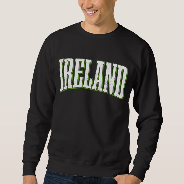 Irland Storbritannien Grönt St patricks day Dublin Lång Ärmad Tröja (Framsida)
