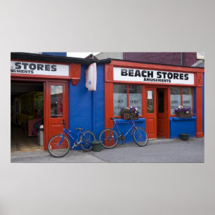 Irland, Strandhill. Cykler i lager Poster