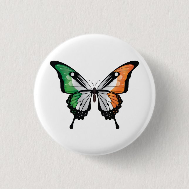 Irland Swallowtail Butterfly Flagga Knapp (Framsida)