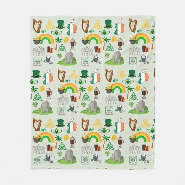 Irland Symboler Fleecefilt (Framsidan)
