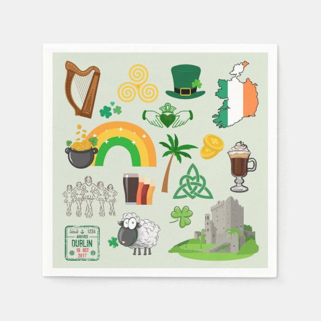 Irland Symboler Pappersservett (Framsidan)
