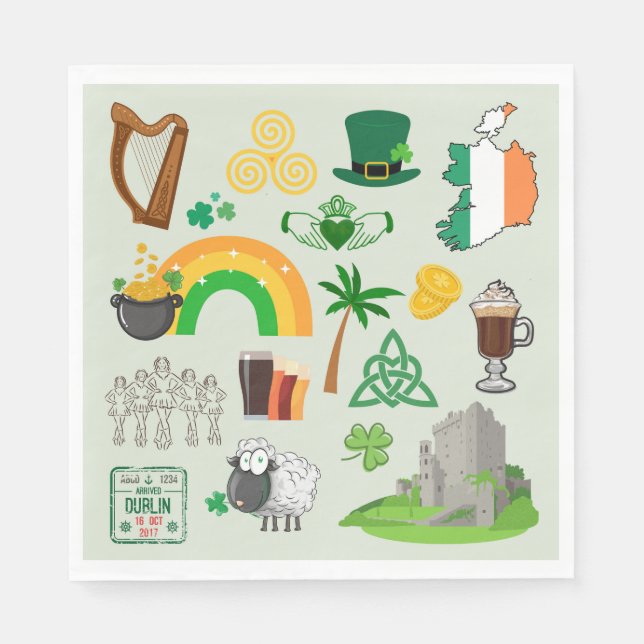 Irland Symbols Pappersservett (Framsidan)