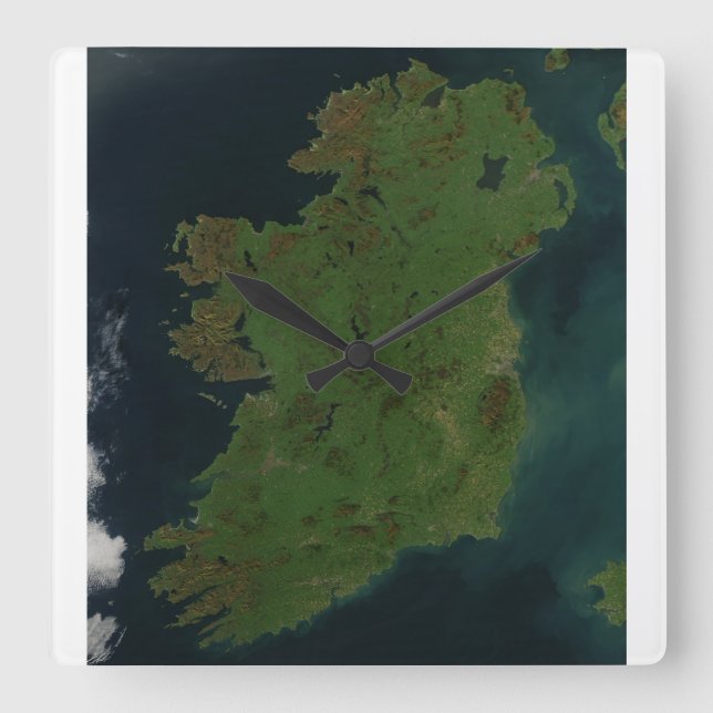 Irland tar tid på den satellit- kartan fyrkantig klocka (Framsida)