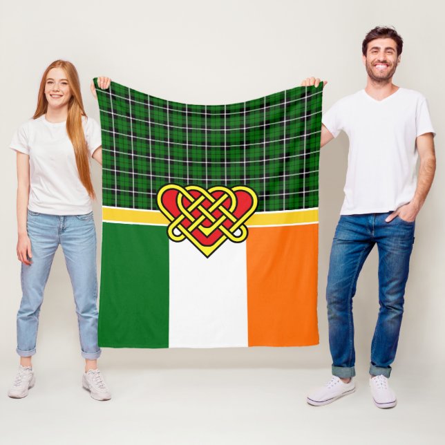 Irland Tartan, Irland flagga, Celtic eart, Irish Fleecefilt (På plats)