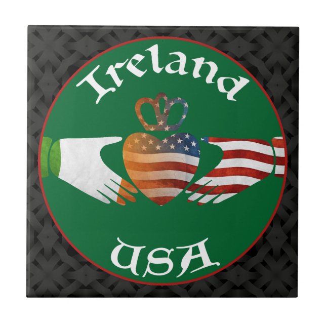 Irland USA Claddagh Tile Kakelplatta (Framsidan)