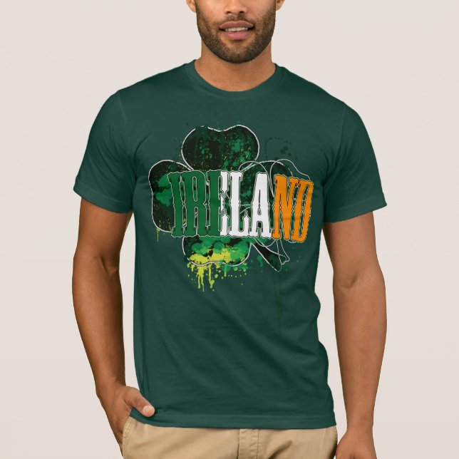 Irland utslagsplats (målad klöver) t-shirt (Framsida)
