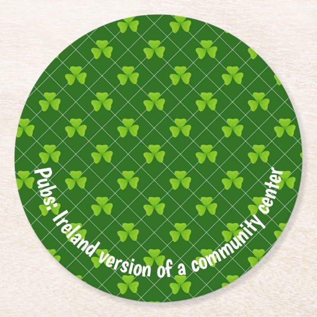 Irland Version av Community Center Shamrock Underlägg Papper Rund (Framsidan)